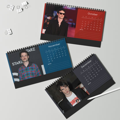 Tom Sturridge 2026 Desk Calendar | Premium Spiral Bound Celebrity Photo Calendar | High-Quality Fan Gift & Desk Décor