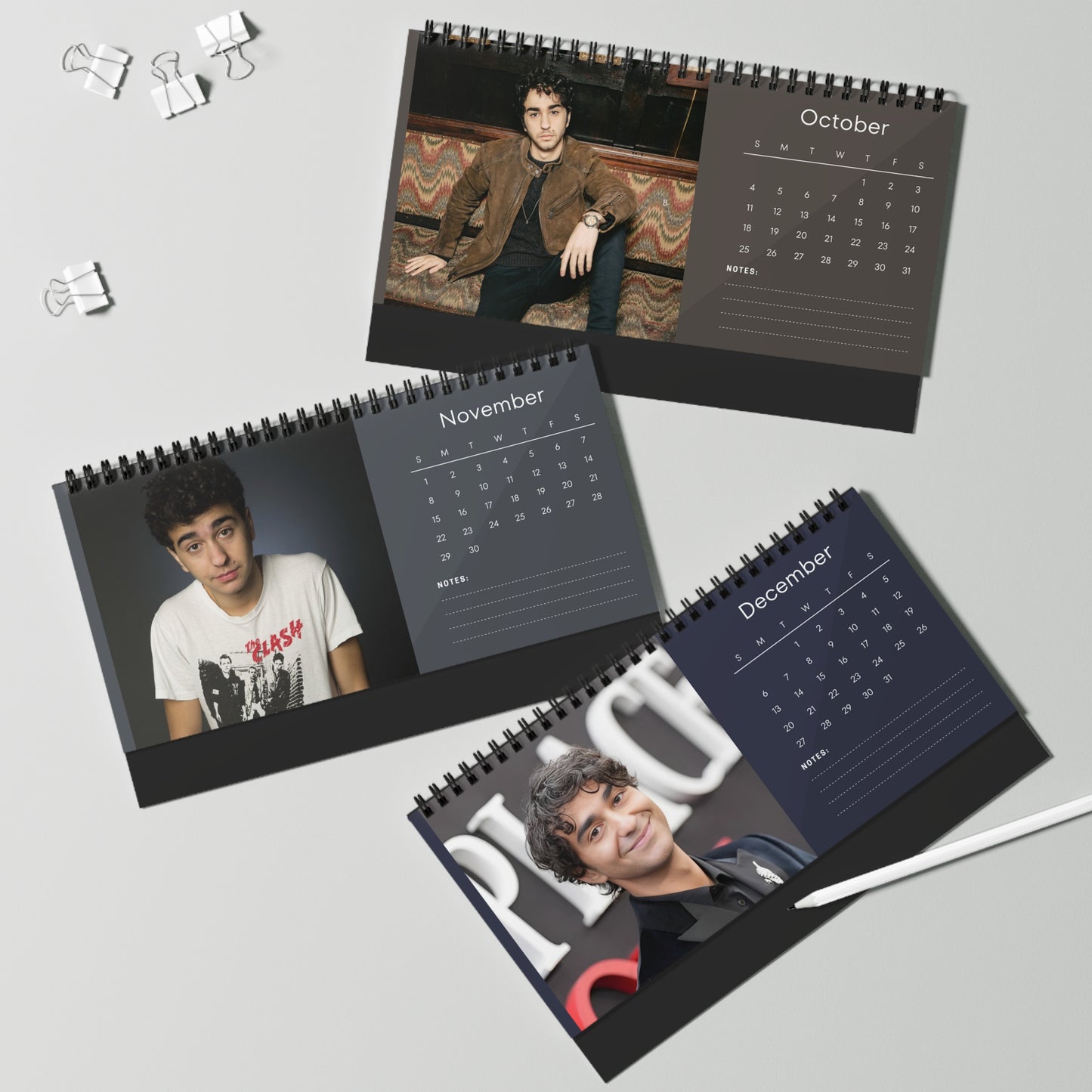 Alex Wolff 2026 Desk Calendar | Hereditary  Jumanji Actor Planner | Movie Star Gift | TV  Film Decor | 2026 Calendar