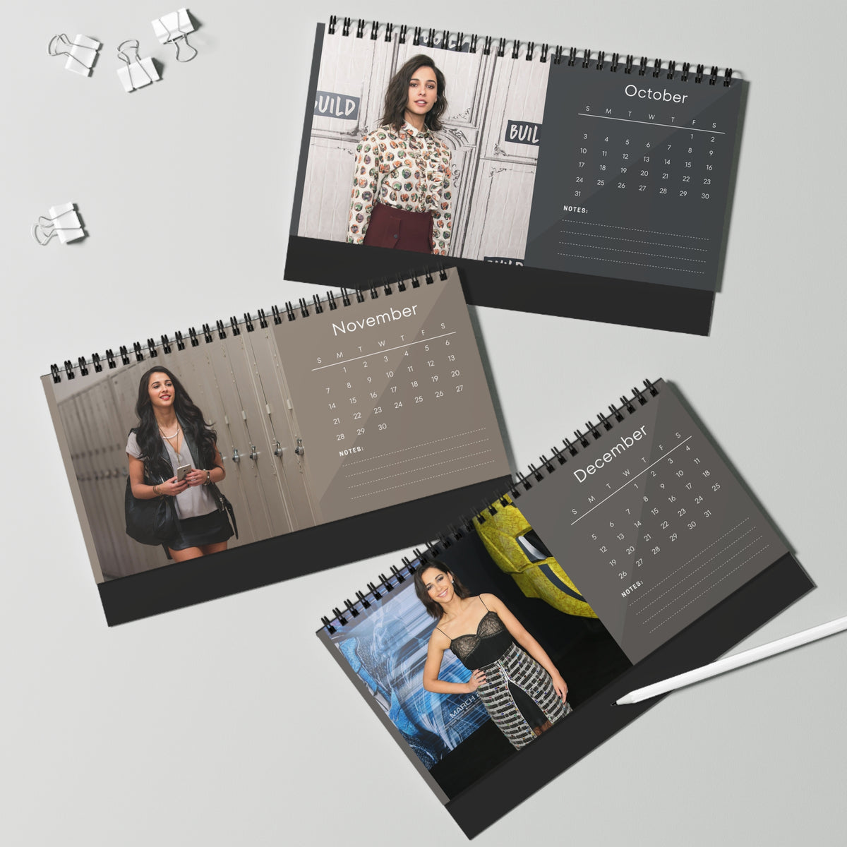 Naomi Scott 2027 Desk Calendar Vol 3 | Spiral Bound Photo Calendar | Fan Gift