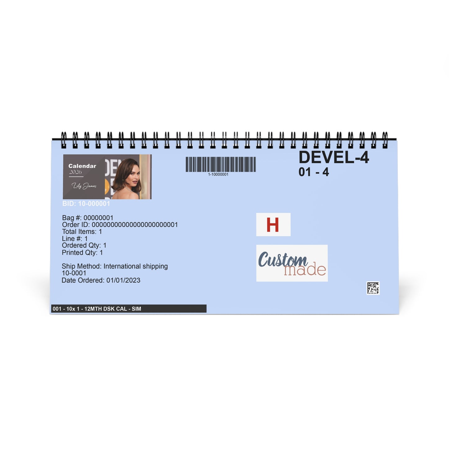 Lily James 2026 Desk Calendar | Premium Spiral Bound Celebrity Photo Calendar | High-Quality Fan Gift & Desk Décor