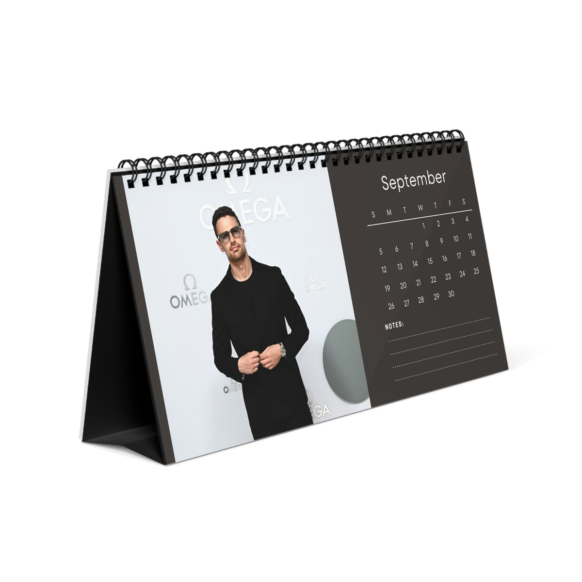 Theo James 2027 Desk Calendar Vol 3 | Spiral Bound Photo Calendar | Fan Gift
