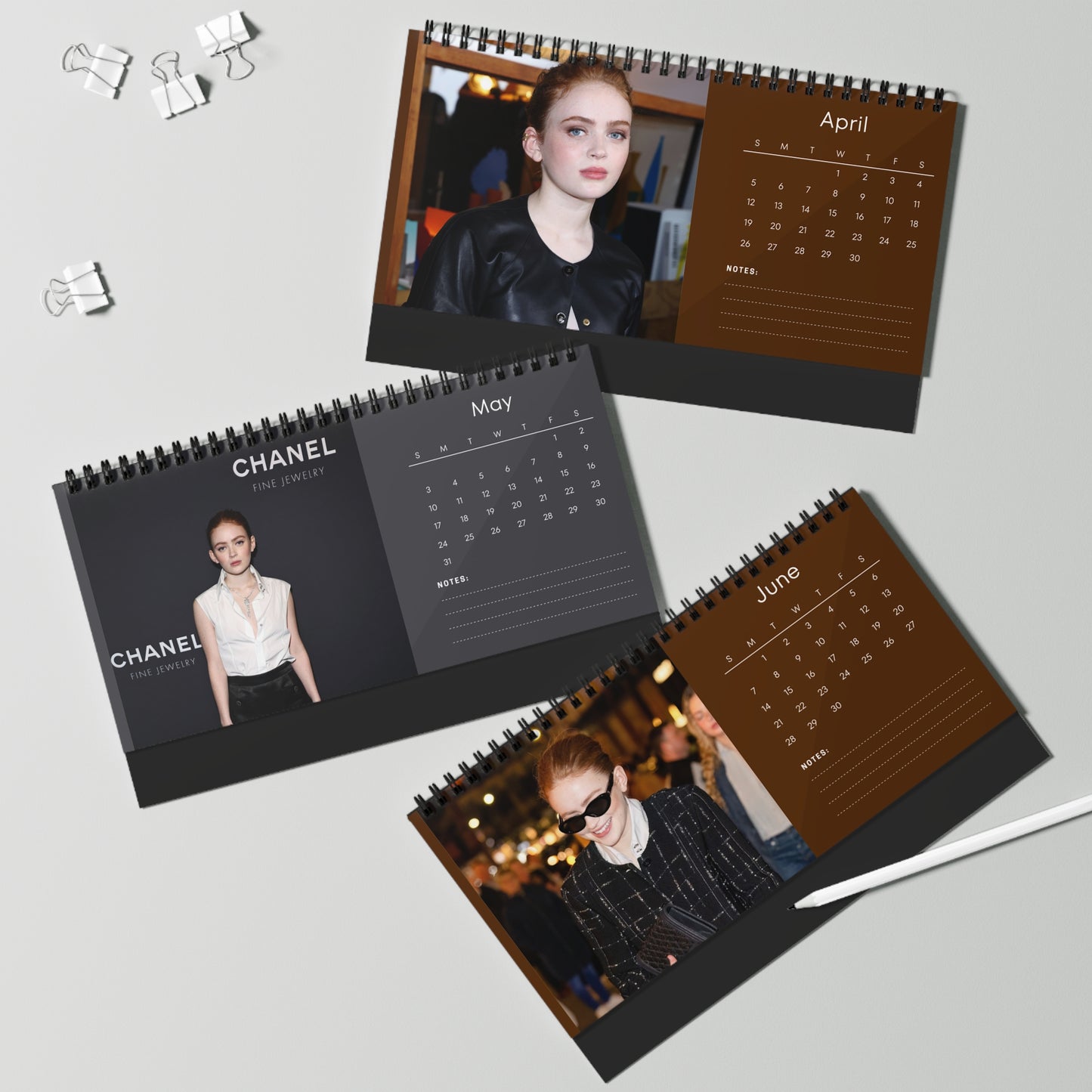 Sadie Sink 2026 Desk Calendar | Premium Spiral Bound Celebrity Photo Calendar | High-Quality Fan Gift & Desk Décor