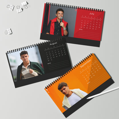 Lando Norris 2026 Desk Calendar | Premium Spiral Bound Celebrity Photo Calendar | Collectible Fan Gift | Stylish Desk & Office Décor