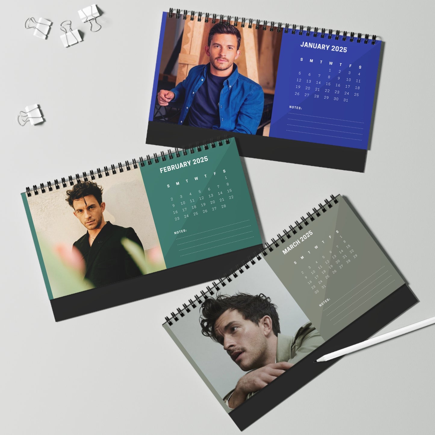 Jonathan Bailey 2025 Desk Calendar | Jonathan Bailey Calendar | Fan Gift