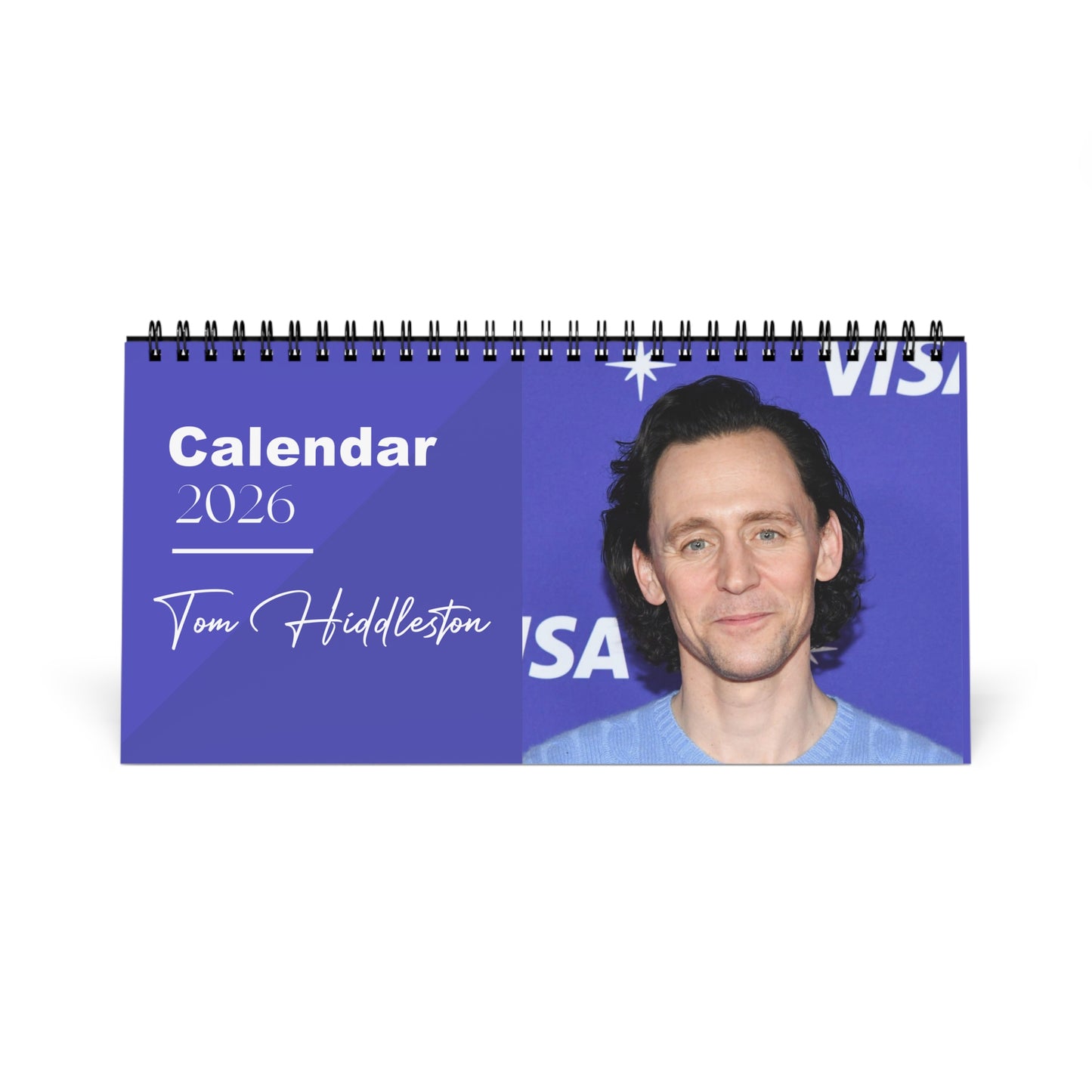 Tom Hiddleston 2026 Desk Calendar | Premium Spiral Bound Celebrity Photo Calendar | High-Quality Fan Gift & Desk Décor
