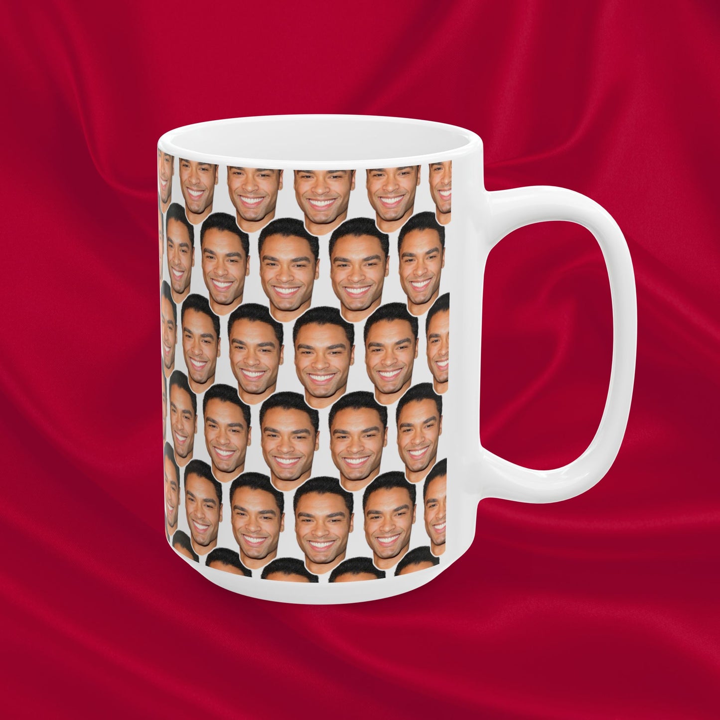 Regé-Jean Page Face Pattern Ceramic Mug | Unique Gift for Regé-Jean Page Fans