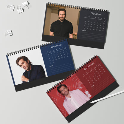 Jake Gyllenhaal 2026 Desk Calendar | Premium Spiral Bound Celebrity Photo Calendar | High-Quality Fan Gift & Desk Décor