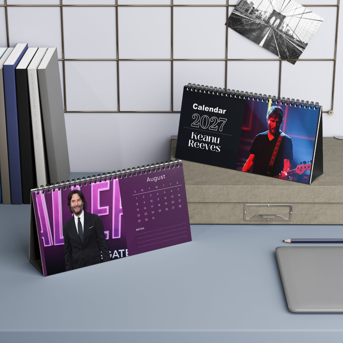 Keanu Reeves 2027 Desk Calendar Vol 4 | Spiral Bound Photo Calendar | Fan Gift