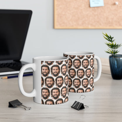 Jason Momoa Face Pattern Ceramic Mug | Unique Gift for Jason Momoa Fans