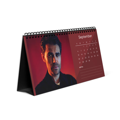 Paul Wesley 2026 Desk Calendar | Premium Spiral Bound Celebrity Photo Calendar | High-Quality Fan Gift & Desk Décor