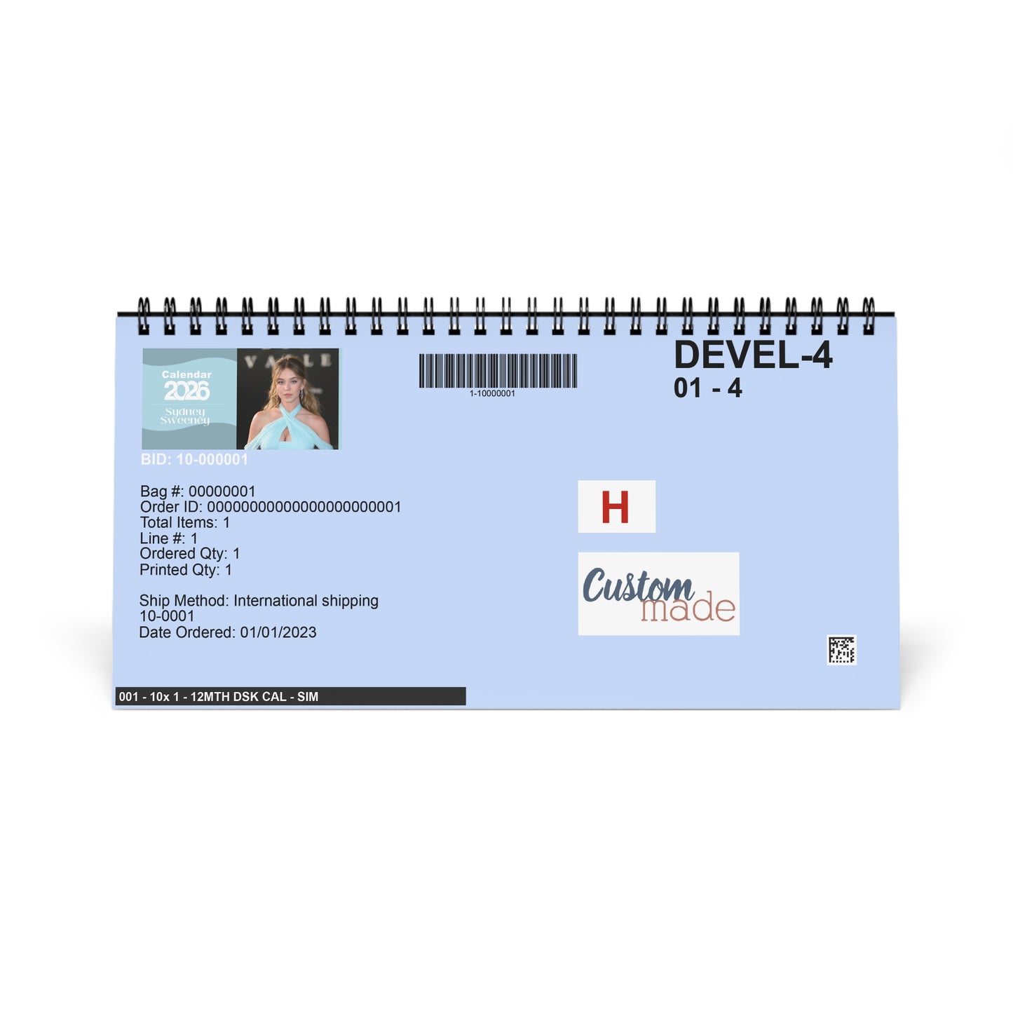 Sydney Sweeney 2026 Desk Calendar | Premium Spiral Bound Celebrity Photo Calendar | Collectible Fan Gift | Stylish Desk & Office Décor