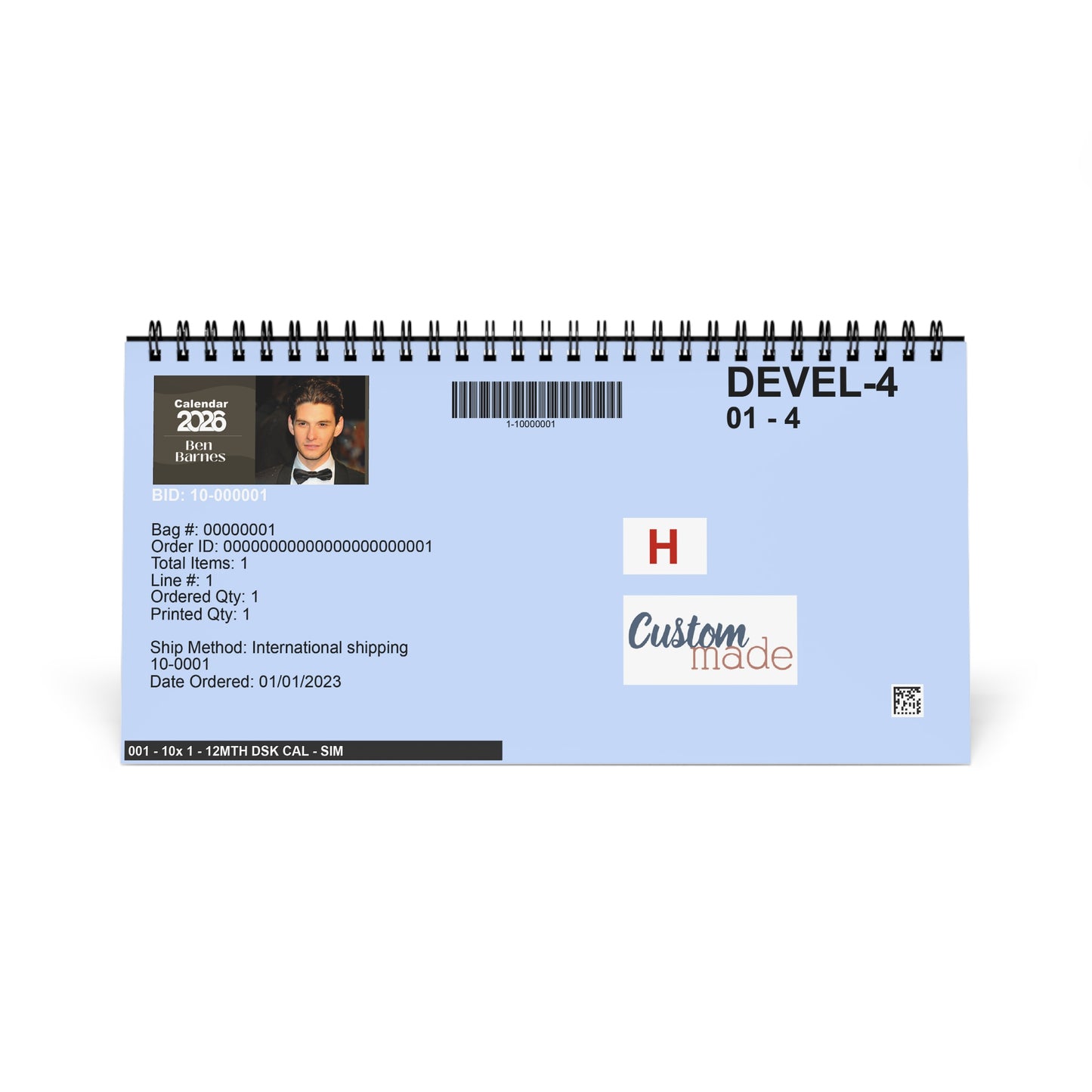 Ben Barnes 2026 Desk Calendar | Celebrity Spiral Bound Photo Calendar | Fan Collectible Gift | Stylish Desk & Office Décor