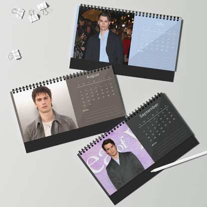 Nicholas Galitzine 2026 Desk Calendar | Celebrity Spiral Bound Photo Calendar | Fan Collectible Gift | Stylish Desk & Office Décor
