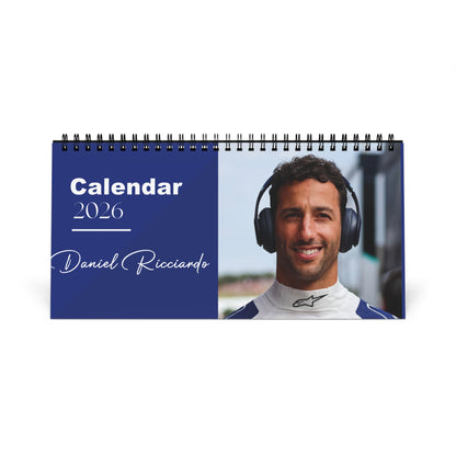 Daniel Ricciardo 2026 Desk Calendar | Premium Spiral Bound F1 Celebrity Photo Calendar | High-Quality Gift for Fans & Desk Décor