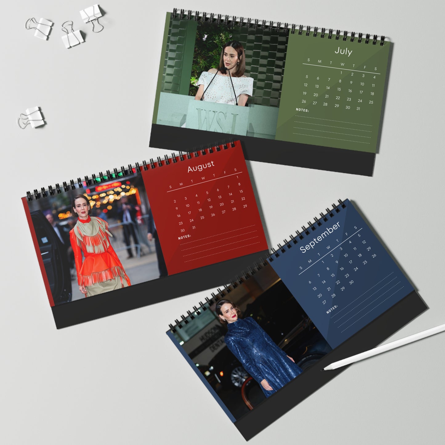 Sarah Paulson 2026 Desk Calendar | Celebrity Photo Calendar | Stylish Desk Accessory & Perfect Fan Gift