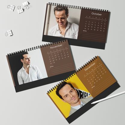 Andrew Scott 2026 Desk Calendar | Celebrity Spiral Bound Photo Calendar | Fan Collectible Gift | Stylish Desk & Office Décor