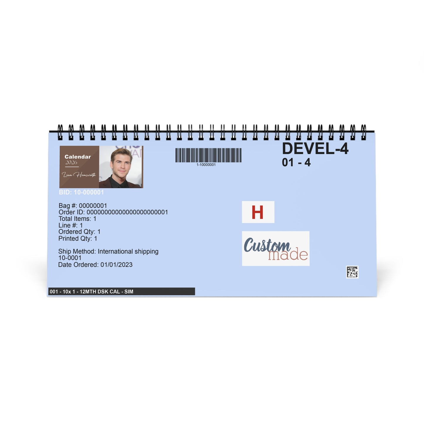 Liam Hemsworth 2026 Desk Calendar | Hunger Games Actor | The Diplomat Gift | Celebrity Desk Decor | Office Calendar