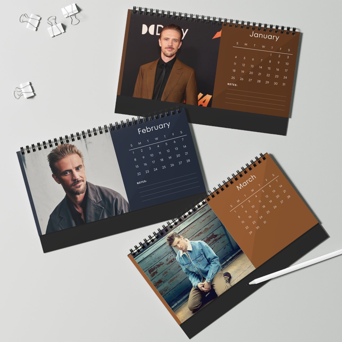 Boyd Holbrook 2026 Desk Calendar | The Predator  Narcos Actor Planner | Hollywood Star Gift | Movie  TV Decor