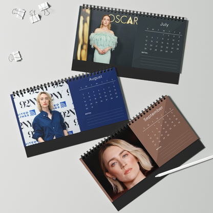 Saoirse Ronan 2026 Desk Calendar | Celebrity Photo Calendar | Premium Desk Accessory & Fan Gift
