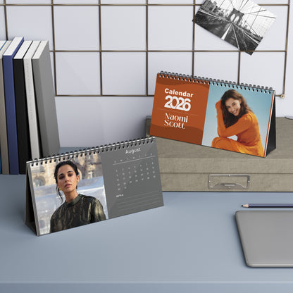 Naomi Scott 2026 Desk Calendar | Celebrity Spiral Bound Photo Calendar | Fan Collectible Gift | Stylish Desk & Office Décor