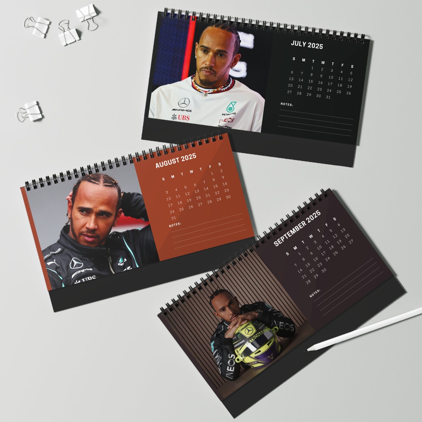 Lewis Hamilton 2025 Desk Calendar | Lewis Hamilton Desk Calendar | Fan Gift