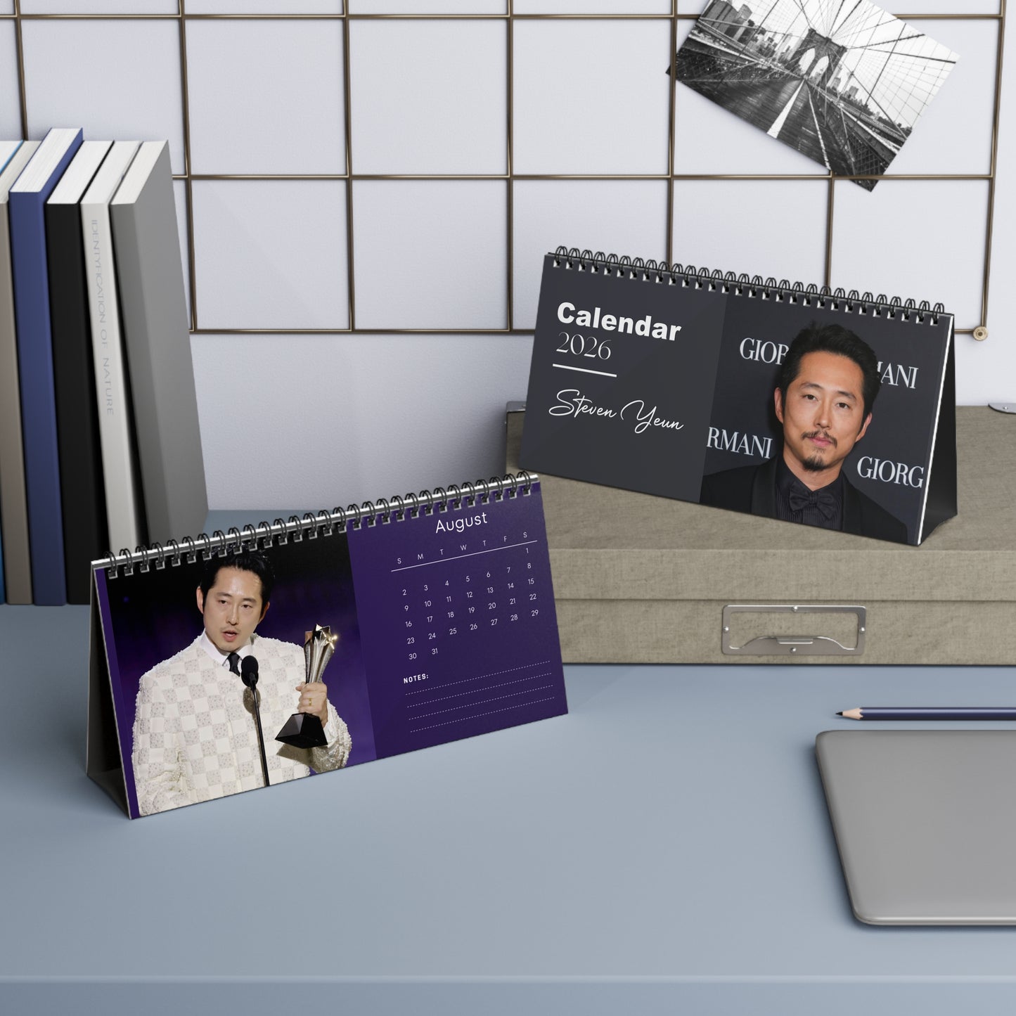 Steven Yeun 2026 Desk Calendar | Premium Spiral Bound Celebrity Photo Calendar | High-Quality Fan Gift & Desk Décor