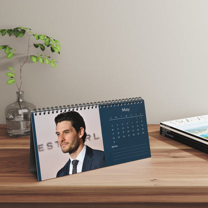 Ben Barnes 2026 Desk Calendar | Celebrity Spiral Bound Photo Calendar | Fan Collectible Gift | Stylish Desk & Office Décor