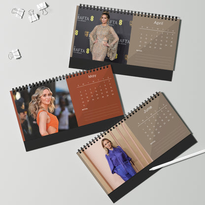 Emily Blunt 2026 Desk Calendar | Premium Spiral Bound Celebrity Photo Calendar | High-Quality Fan Gift & Desk Décor
