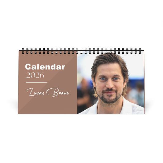 Lucas Bravo 2026 Desk Calendar | Premium Spiral Bound Celebrity Photo Calendar | Stylish Collectible Gift for Fans & Desk Décor