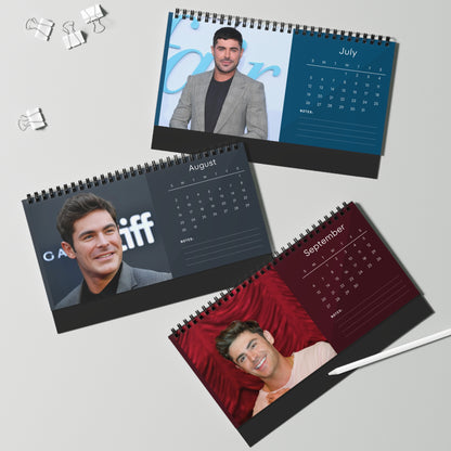 Zac Efron 2026 Desk Calendar | Actor Monthly Planner | Zac Efron Gift | Office Decor