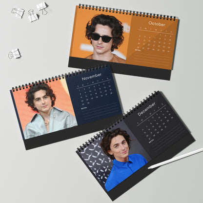 Timothee Chalamet 2026 Desk Calendar | Stylish Celebrity Photo Calendar | Star Fan Gift
