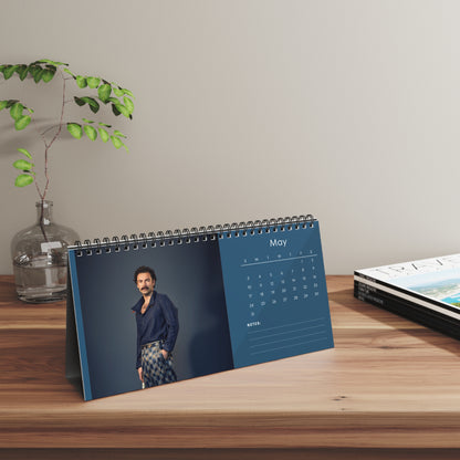 Aidan Turner 2026 Desk Calendar | Celebrity Spiral Bound Photo Calendar | Fan Collectible Gift | Stylish Desk & Office Décor