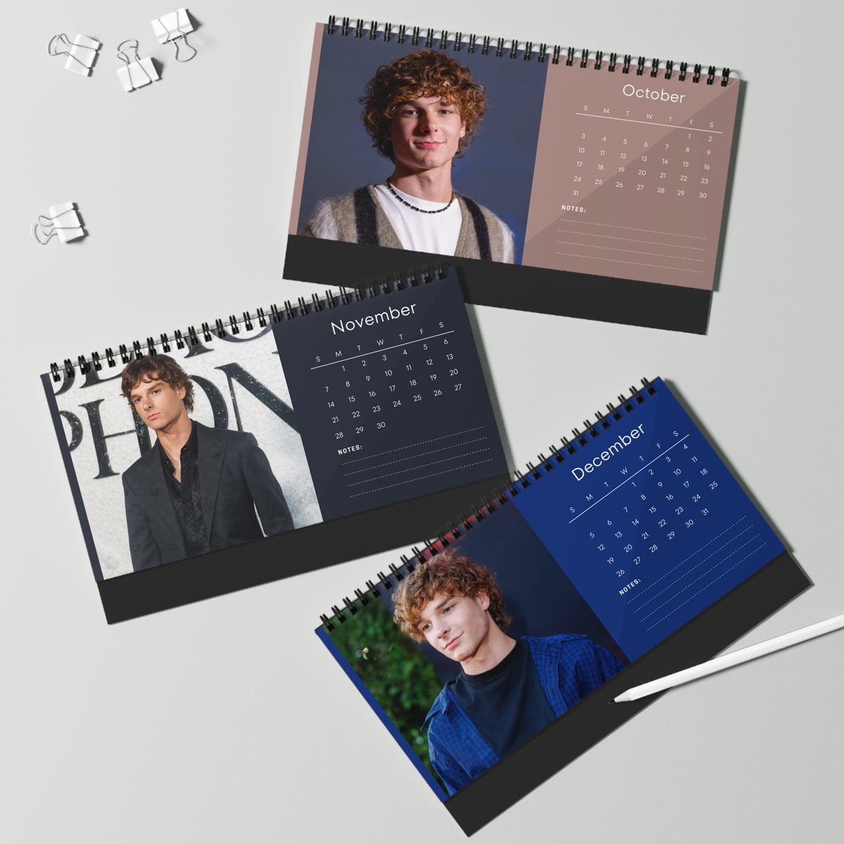 Mason Thames 2027 Desk Calendar Vol 2 | Spiral Bound Photo Calendar | Fan Gift