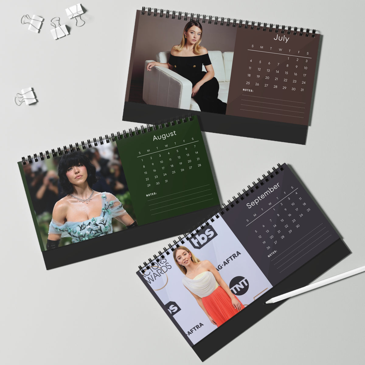 Sydney Sweeney 2027 Desk Calendar Vol 4 | Spiral Bound Photo Calendar | Fan Gift