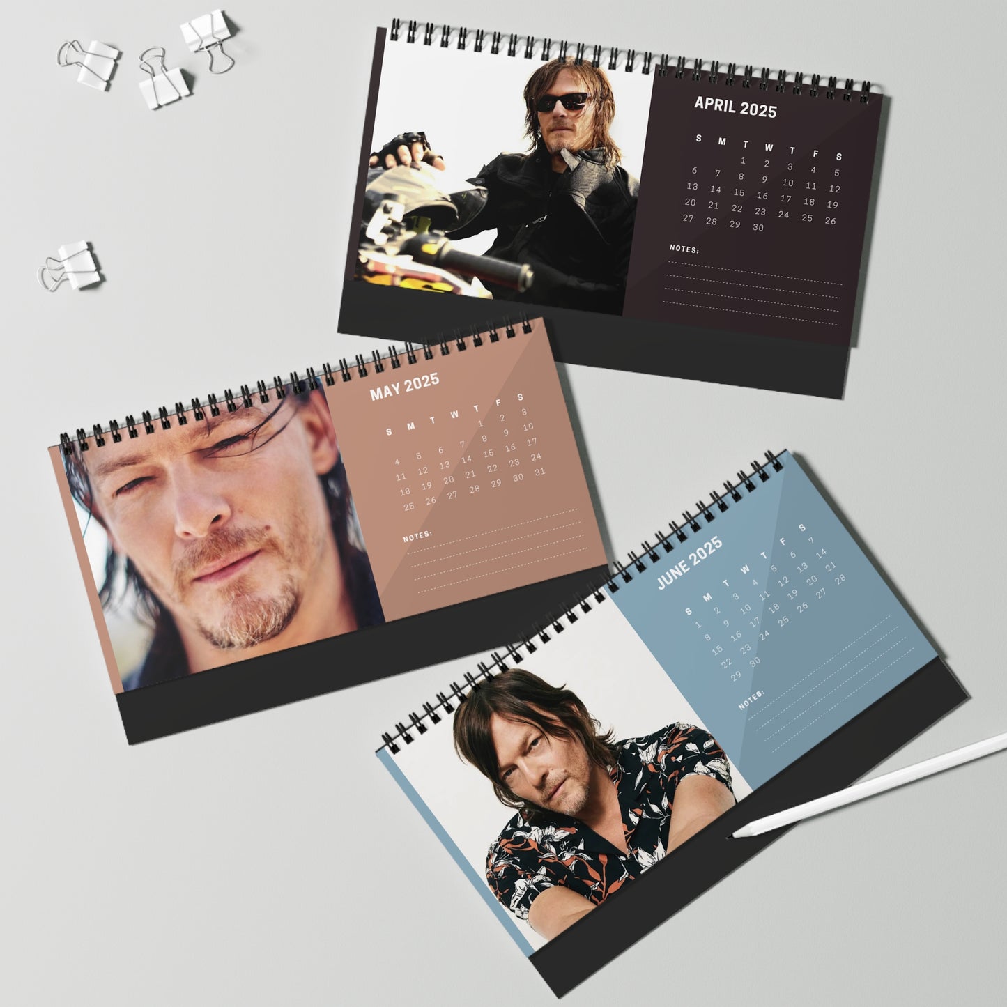 Norman Reedus 2025 Desk Calendar | Norman Reedus Calendar | Fan Gift