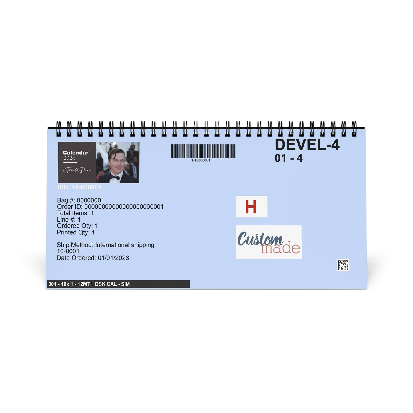 Paul Dano 2026 Desk Calendar | Premium Spiral Bound Celebrity Photo Calendar | Perfect Gift for Fans & Stylish Desk Décor