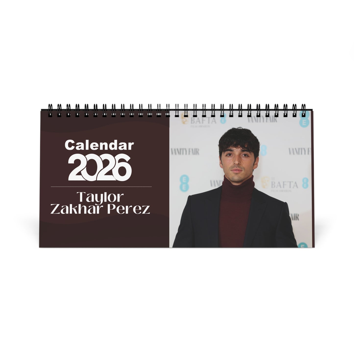 Taylor Zakhar Perez 2026 Desk Calendar | Premium Spiral Bound Celebrity Photo Calendar | Collectible Fan Gift | Stylish Desk & Office Décor