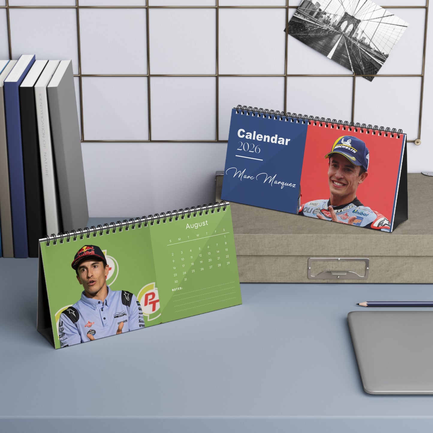 Marc Márquez 2026 Desk Calendar |Premium Spiral Bound MotoGP Champion Photo Calendar | Collectible Gift for Racing Fans & Desk Décor