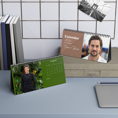 Lucas Bravo 2026 Desk Calendar | Premium Spiral Bound Celebrity Photo Calendar | Stylish Collectible Gift for Fans & Desk Décor