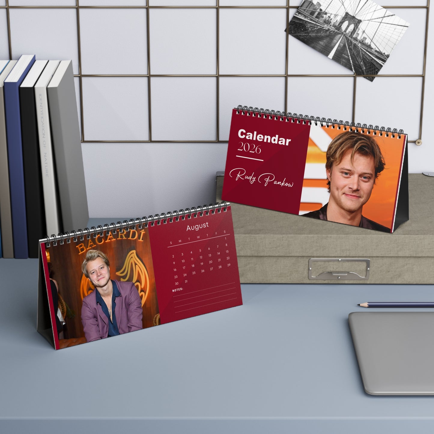 Rudy Pankow 2026 Desk Calendar | Premium Spiral Bound Celebrity Photo Calendar | High-Quality Fan Gift & Desk Décor