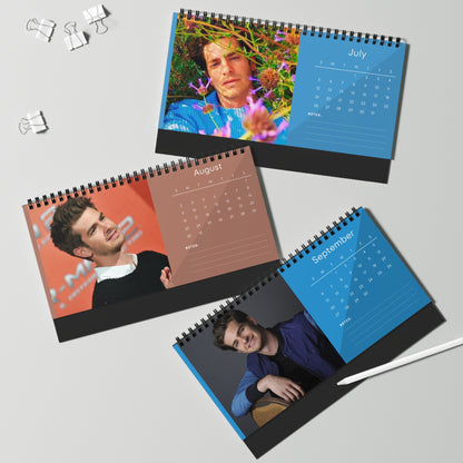 Andrew Garfield 2026 Desk Calendar | Celebrity Spiral Bound Photo Calendar | Fan Collectible Gift | Stylish Desk & Office Décor