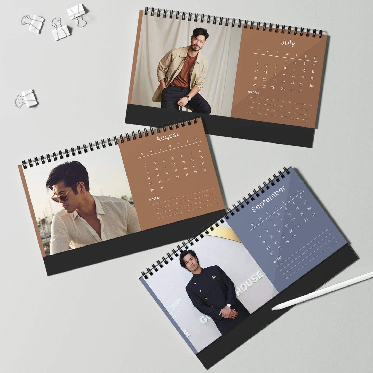 Ross Butler 2026 Desk Calendar | Premium Spiral Bound Celebrity Photo Calendar | High-Quality Fan Gift & Desk Décor