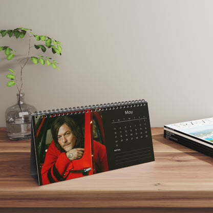 Norman Reedus 2026 Desk Calendar | Premium Spiral Bound Celebrity Photo Calendar | Cool Collectible Gift for Fans & Desk Décor