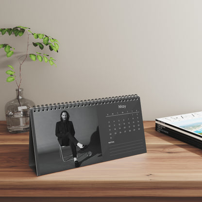 Keanu Reeves 2026 Desk Calendar | Premium Spiral Bound Celebrity Photo Calendar | Collectible Fan Gift | Stylish Desk & Office Décor