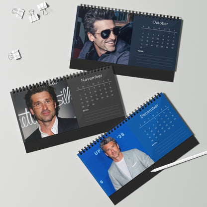 Patrick Dempsey 2027 Desk Calendar Vol 2 | Spiral Bound Photo Calendar | Fan Gift