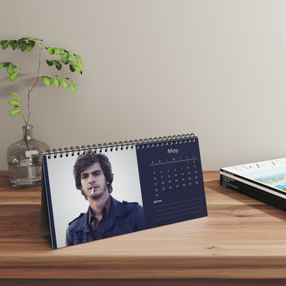 Andrew Garfield 2026 Desk Calendar | Celebrity Spiral Bound Photo Calendar | Fan Collectible Gift | Stylish Desk & Office Décor