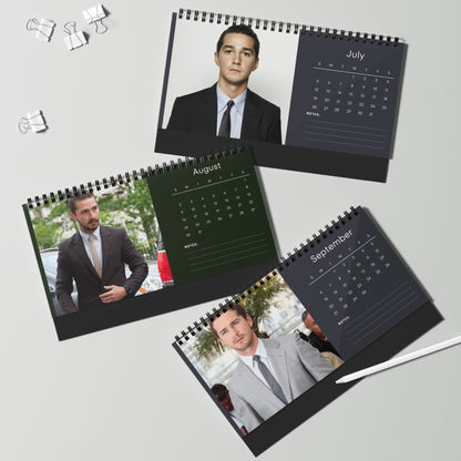 Shia LaBeouf 2026 Desk Calendar | Premium Spiral Bound Celebrity Photo Calendar | High-Quality Fan Gift & Desk Décor