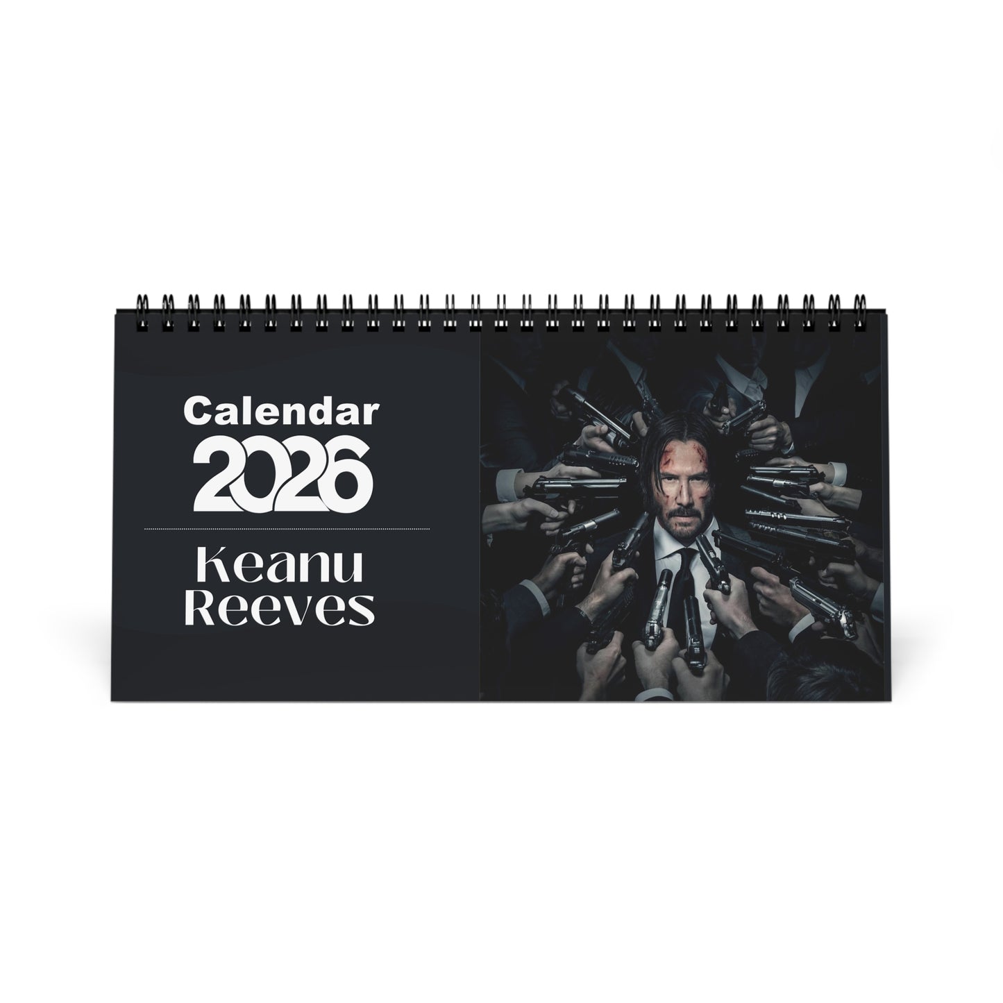 Keanu Reeves 2026 Desk Calendar | Premium Spiral Bound Celebrity Photo Calendar | Collectible Fan Gift | Stylish Desk & Office Décor