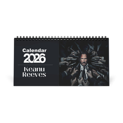 Keanu Reeves 2026 Desk Calendar | Premium Spiral Bound Celebrity Photo Calendar | Collectible Fan Gift | Stylish Desk & Office Décor