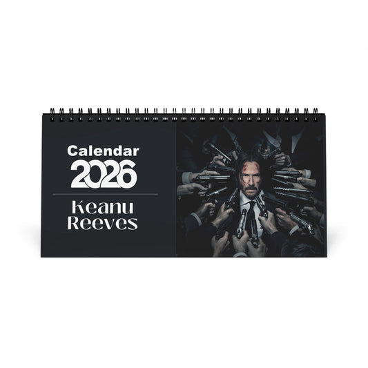 Keanu Reeves 2026 Desk Calendar | Premium Spiral Bound Celebrity Photo Calendar | Collectible Fan Gift | Stylish Desk & Office Décor